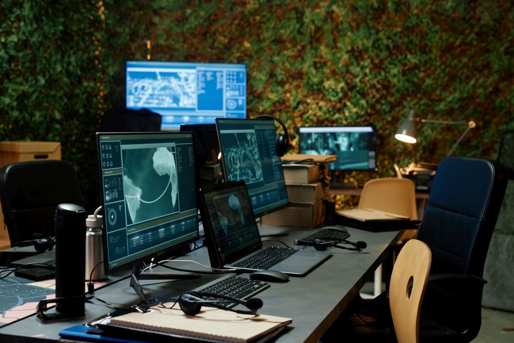 Command post room of a covert surveillance operations